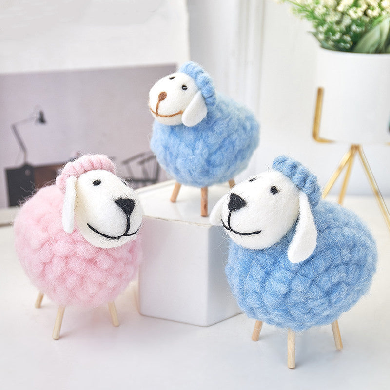 Home Decoration Felt Sheep Miniature Decoration Figurines - Holiday Party Supplies Accessories - Minihomy