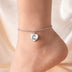 Peach Heart Pendant Anklet Silver Stainless Steel - Minihomy