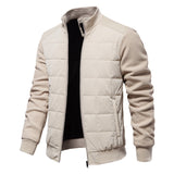 Men's Winter Stand Collar Zipper Jacket - Fashion Stitching Coat