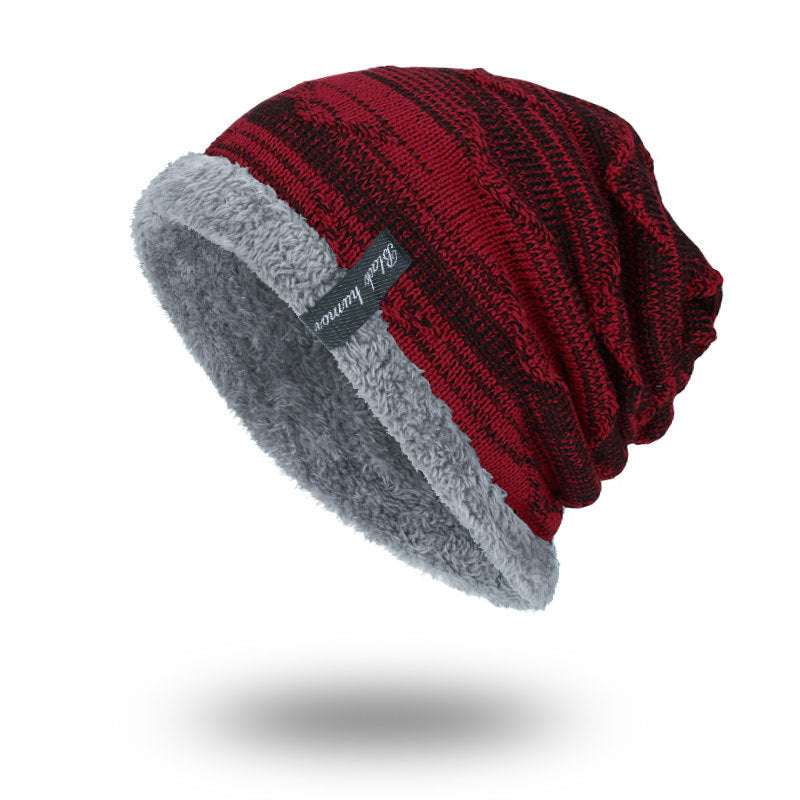 Diagonal hook hat bib knitted woolen hat - Minihomy