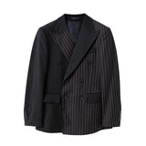 British Striped Double Breasted Suit for Men - Minihomy