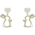 Pearl Bunny For Women Silver Pin Earrings - Minihomy