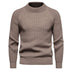 Men's Casual Loose Solid Color Round Neck Sweater - Minihomy