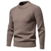 Men's Casual Loose Solid Color Round Neck Sweater - Minihomy