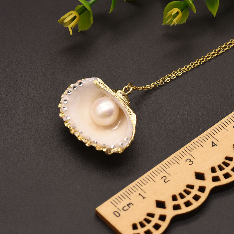 Pearl Necklace 925 Sterling Silver Shell Jewelry - Minihomy