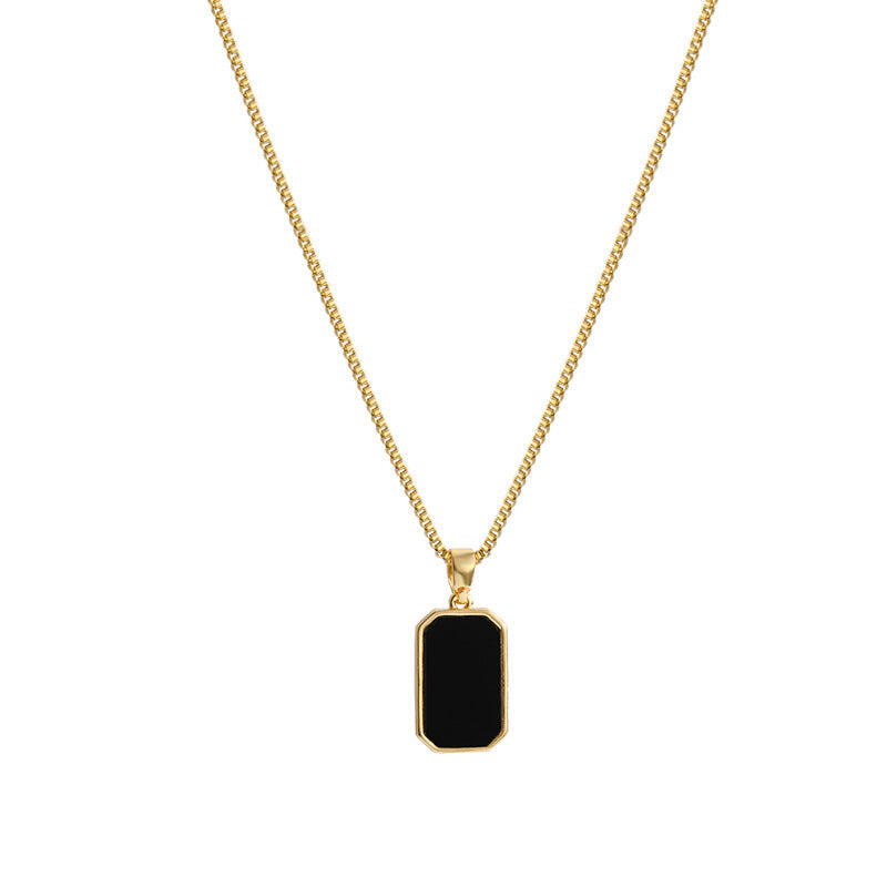 Niche Design 18K Gold Non-fading Small Black Titanium Steel Necklace - Minihomy