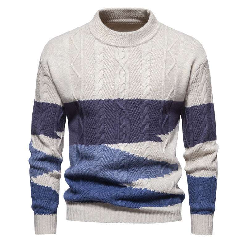 Men's Knitwear Size Color Matching Casual Coat - Minihomy