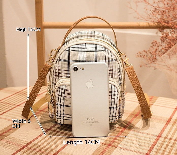 Personality Bags Casual Plaid Backpack Portable - Minihomy