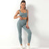 2pcs Thread Yoga Suit Seamless Bra And Butt Lifting High Waist Leggings Set - Minihomy