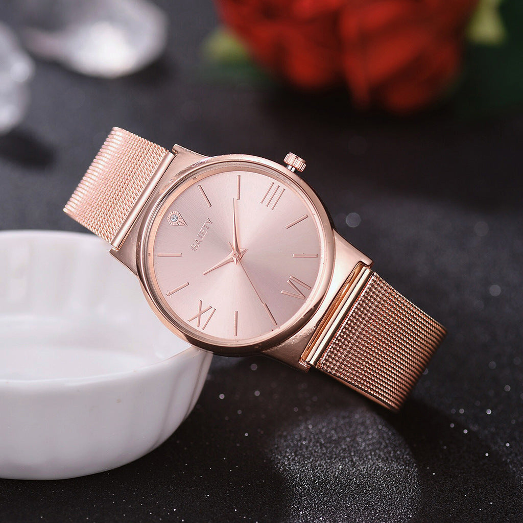 4pcs/Set Dress Women Rose Gold Watches Luxury Ladies Wrist Watch Female Quartz Clock Bracelet - Minihomy