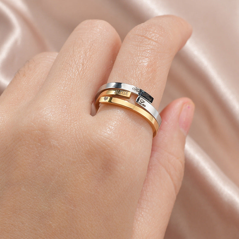 Glossy Plain Ring Titanium Steel Ring Women - Minihomy