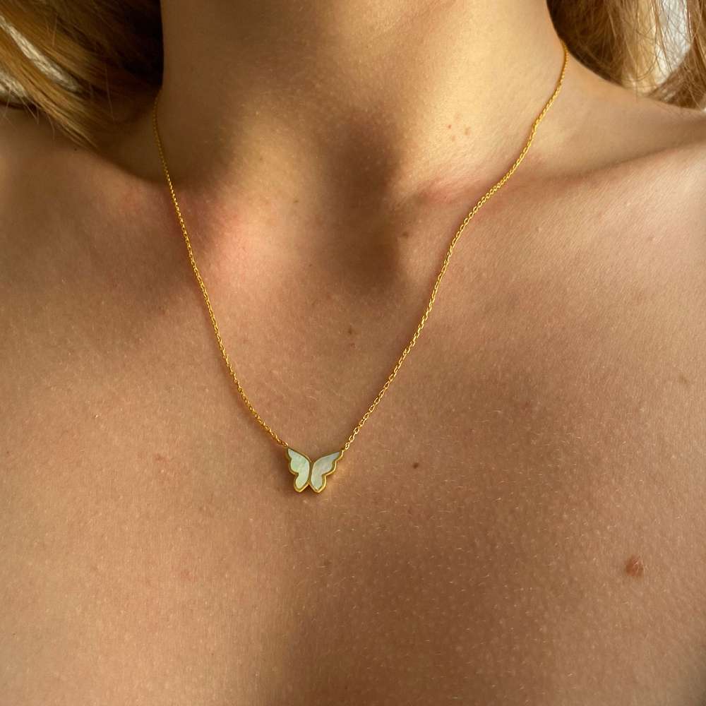 Electroplated 18K Gold Butterfly Necklace Women Clavicle Chain: Elegance Meets Nature - Minihomy