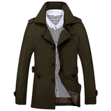 Men's Casual Solid Color Trench Coat - Minihomy