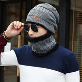 Men's Knitted Wool Hat Casual Warm Bib - Minihomy