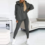 3pcs Women's Sports Suit: Hooded Sweatshirt, Vest, and Slim Trousers - Minihomy