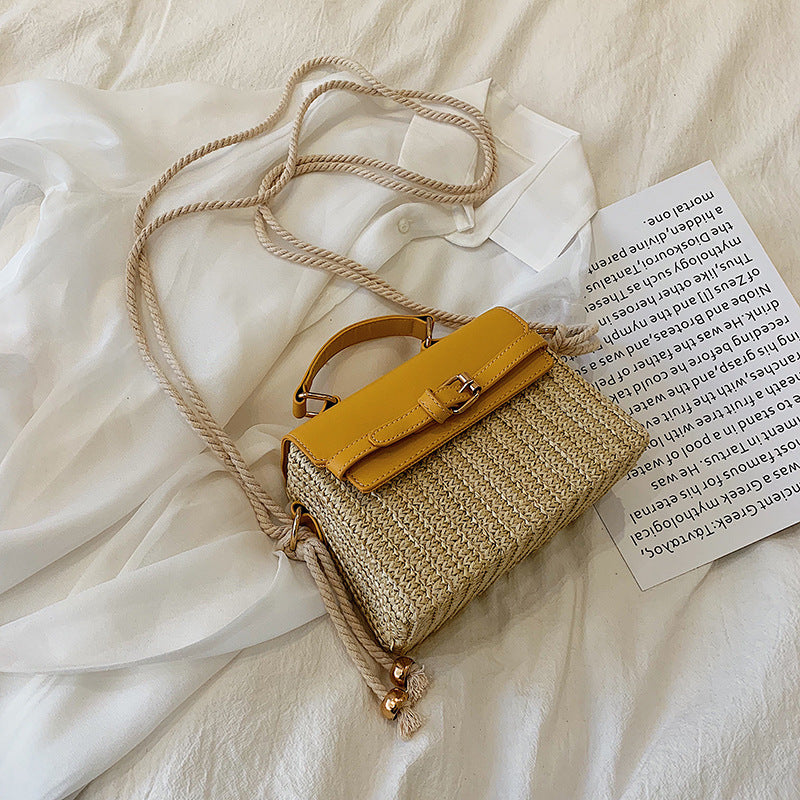 Fashion style shoulder bag women straw woven bag - Minihomy