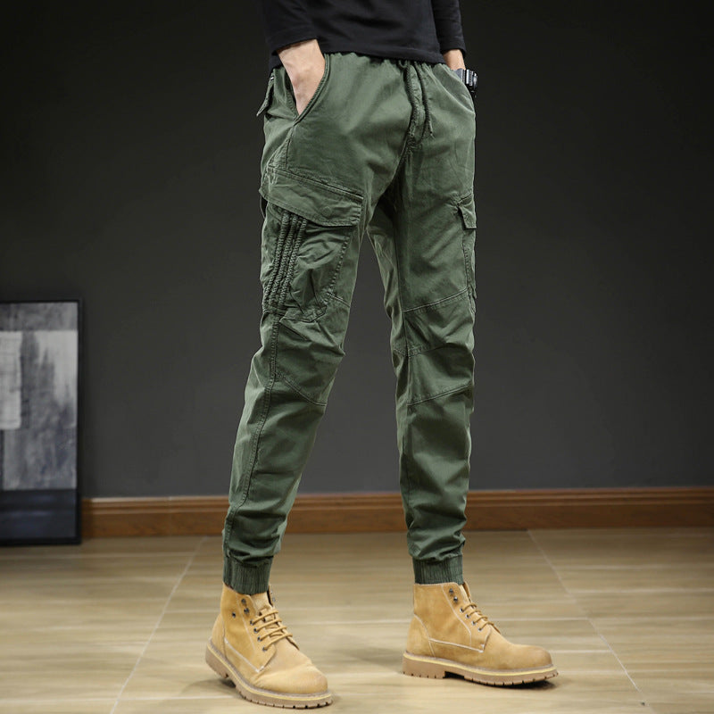 Men's Multi-pocket Ankle-tied Casual Working Pants - Minihomy