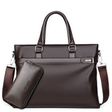 Large Capacity Business Handbag Men's Soft Leather Briefcase - Minihomy