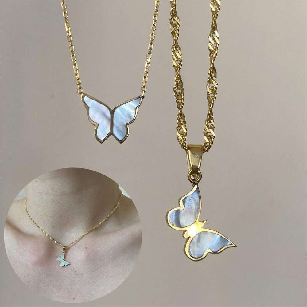 Electroplated 18K Gold Butterfly Necklace Women Clavicle Chain: Elegance Meets Nature - Minihomy