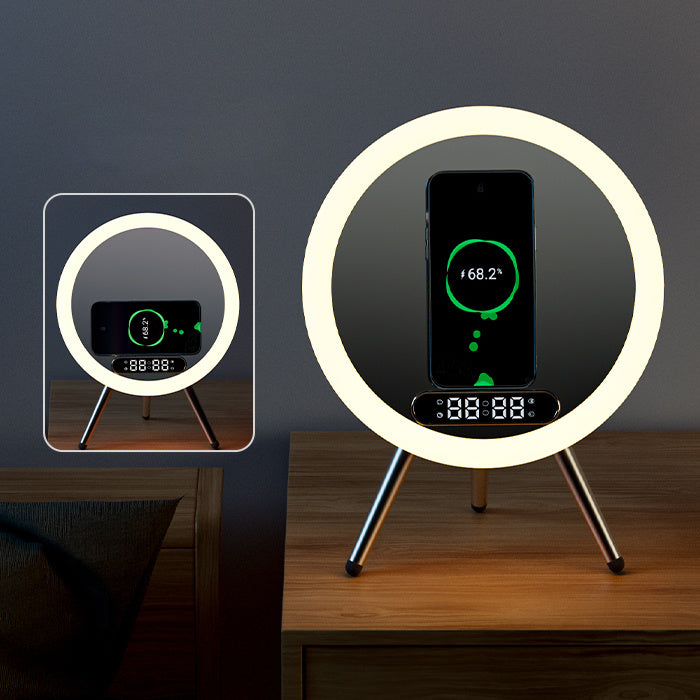 Multi -function LED Mirror Alarm Clock Wireless Charger Digital Clock Time USB Table Clock - Minihomy