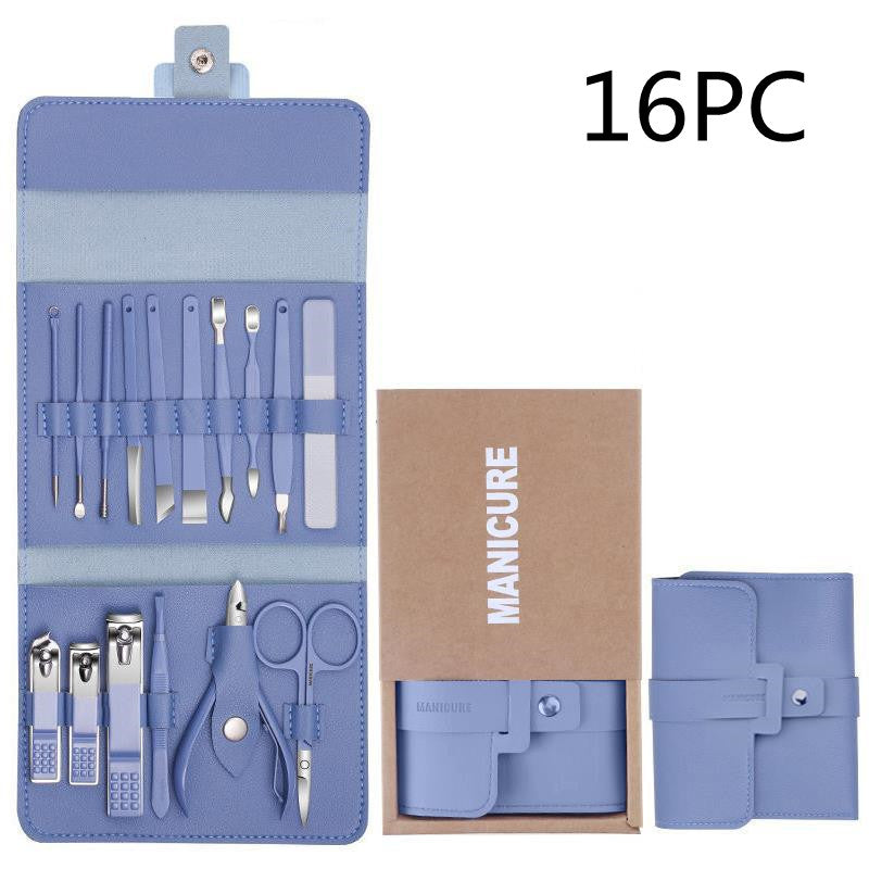 Elevate Your Grooming Routine with the Stylish 16-Piece Manicure Set - Minihomy