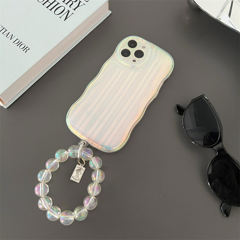 Laser Wave Silicone iPhone Case with Gradient Stripes Bracelet - Minihomy