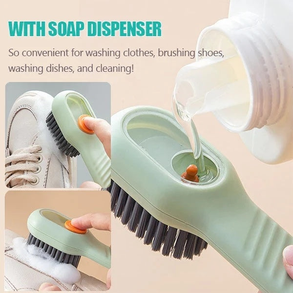 Multifunctional Soft-bristled Shoe Brush Long Handle Brush Automatic Liquid Adding Shoe Clothing Board Brush Cleaning Tool - Minihomy