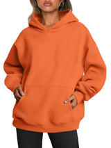 Women's Oversized Fleece Hoodie Sweatshirt with Pocket - Long Sleeve Pullover