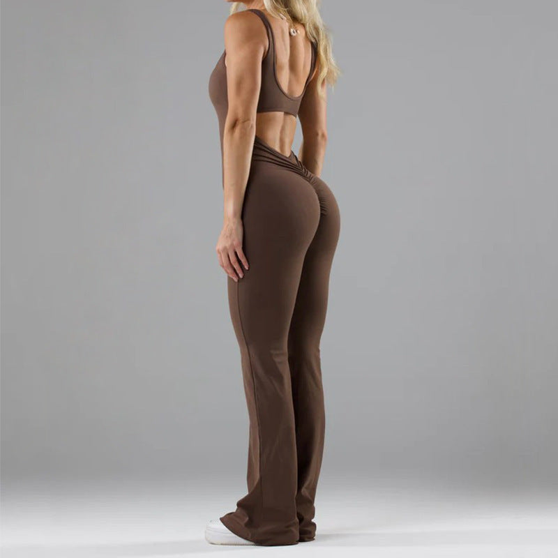 Sıkı Yoga Bodysuit Rahat Hollow Dikişsiz