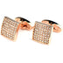 Full Diamond Precision White Diamond Cufflinks Rose Gold French Cufflinks - Minihomy