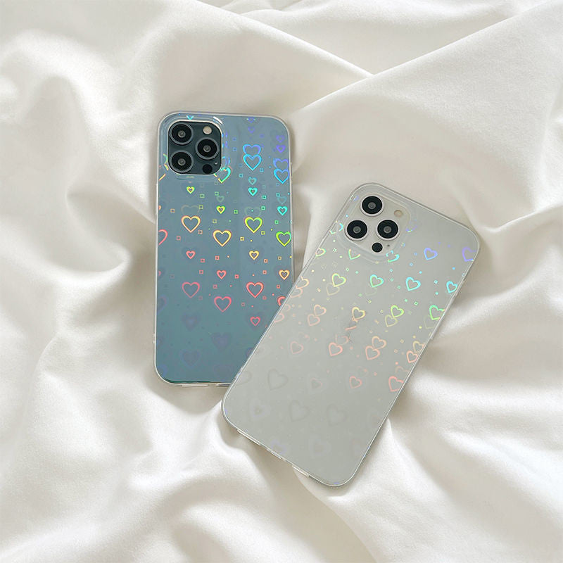 Laser Colorful Love For Double-sided Coated Silicone Phone Case - Minihomy