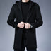 Mens Detachable Hooded Woolen Winter Coat Jacket Mid-Length Single Breasted - Minihomy