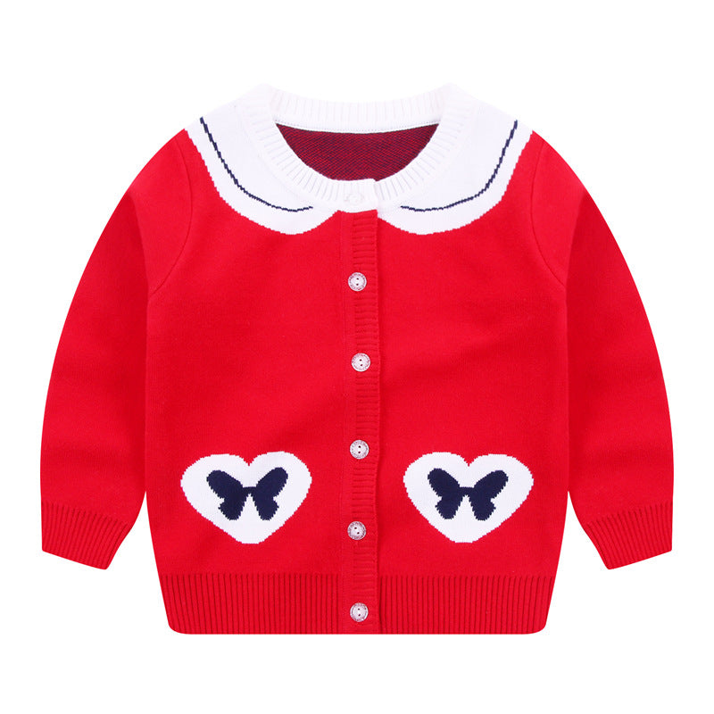 Navy Collar Kids Sweater Jacket: Cozy Comfort for Little Explorers - Minihomy