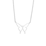 Women's Elegant Stainless Steel Hollow Butterfly Wings Pendant Necklace