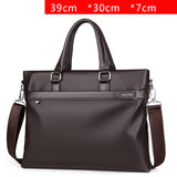 Large Capacity Business Handbag Men's Soft Leather Briefcase - Minihomy