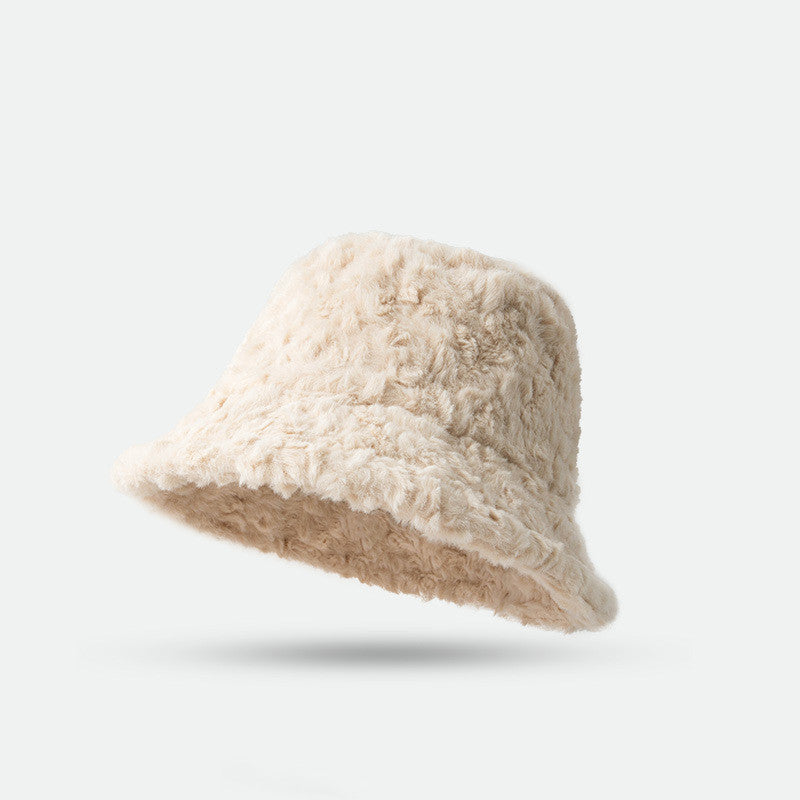 Lambswool Fisherman Hat Winter Warm Solid Color Hats Women - Minihomy