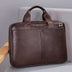 Large Leather Briefcase for Men - Horizontal Cowhide Computer Bag - Minihomy