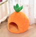 Cute Pet Bed House Winter Warm Mat Kennel Pineapple Shaped Soft Sponge - Minihomy