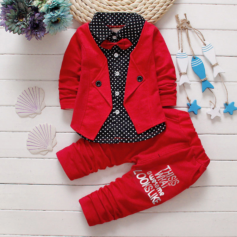 Children's Suit Bow tie Sweater Small Trousers - Minihomy