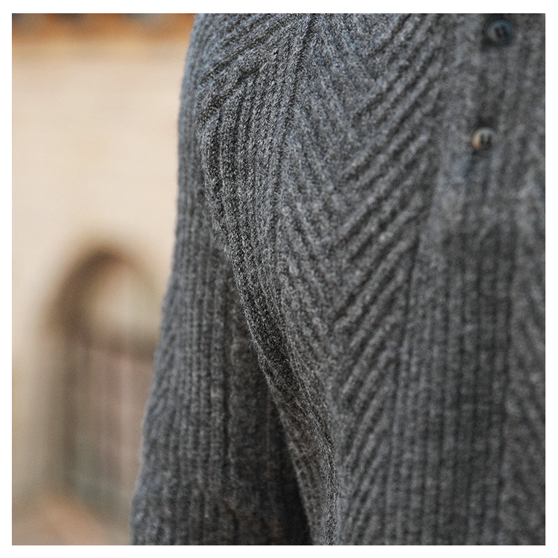 Men's Thickened Warm Base Sweater With Lapel - Minihomy