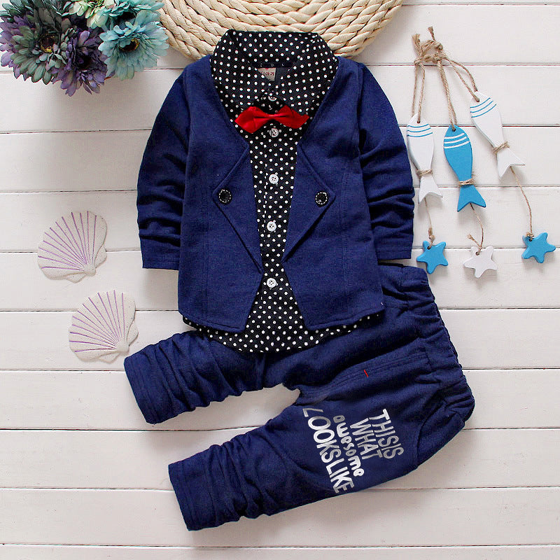 Children's Suit Bow tie Sweater Small Trousers - Minihomy