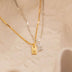 Gold Plated Stainless Steel Letter Necklace - Mini Square Pendant, 26 Letters, Trendy & Exquisite - Minihomy