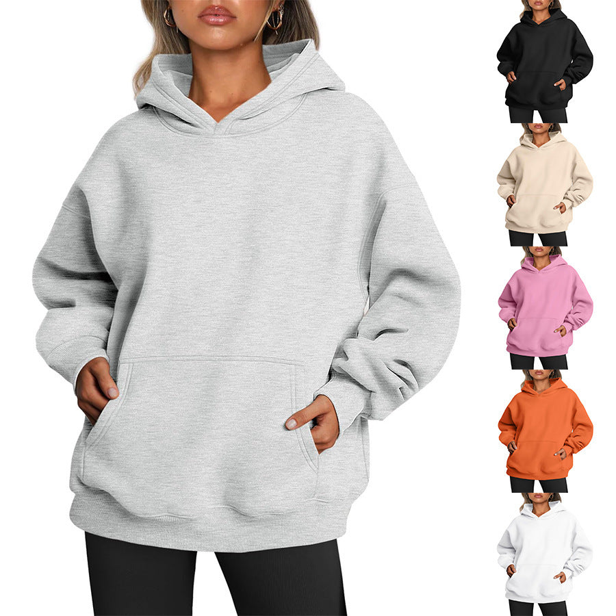 Women's Oversized Fleece Hoodie Sweatshirt with Pocket - Long Sleeve Pullover