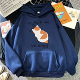 No Talk Me Cute Angry Cat Print Women Hoodie - Minihomy