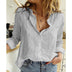 Loose Button Lapel Cardigan Top Long Sleeve Shirt Womens Blouses - Minihomy