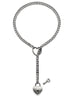 Adjustable Heart Lock Cuban Chain Necklace with Key - Silver/Gold - Minihomy