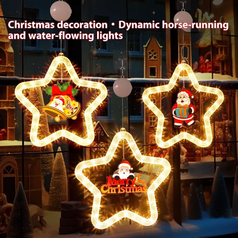 LED Christmas Star Lights - Window/Door Holiday Decoration