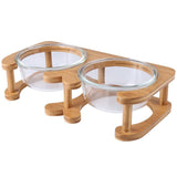 Glass Cat Food Bowl - Elevated Pet Feeder for Cats - Minihomy