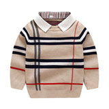 Boys plaid jacquard sweater - Minihomy