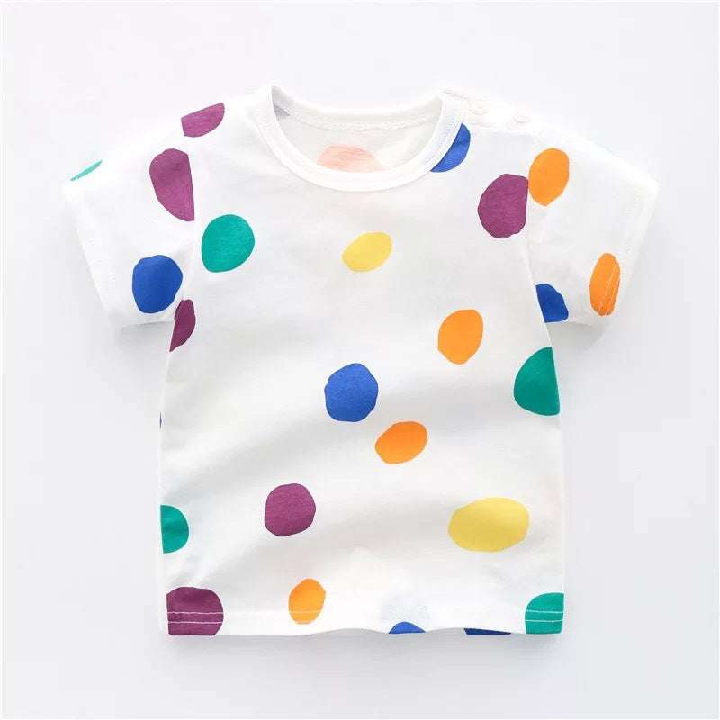 Children's Cotton T-Shirt - Cotton, Unisex, Short Sleeve, All-Match Style - Minihomy